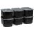 Rubbermaid Heavy Duty Black Storage Bins Plastic Totes with Lids for Storage, Stackable, Large Capacity, Durable, Multipurpose, 14 GAL, 6 Pack (14 GAL – 6 Pack Solid Black and Grey)