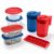 Rubbermaid TakeAlongs Special-Edition Americana 13-Piece Set of Food Storage Containers with Lids, Including Two Pitchers and Ice Tray, QuikClik Seal, BPA-Free
