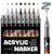 RUMIDOPH 9pcs Gray Acrylic Paint Markers Pen with Soft Brush Tip