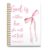 RUNMESS Coquette Pink Bow Christian Notebooks for Women, Preppy Girly Aesthetic Journal Notebook, Bible Journaling Notebook, Christian Gifts for Women, Hardcover Spiral Notebook 5.5×8.3 Inch