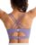 RUNNING GIRL Sports Bras for Women,Padded Purple Sports Bra Tank Top Sexy Crisscross Back High Impact Longline Workout Yoga Bra(WX2354Misty Purple,S)