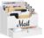 Rustic Wood Mail Organizer Countertop with Drawer, 4-Slot Removable Divider Mail Sorter, White Desktop Mail Holder, Multi-Functional Bill File Stationary Organizer for Home Office Classroom