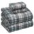 RUVANTI Flannel Sheets Set Full Size,Mint Grey