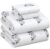 RUVANTI Flannel Sheets Set Queen Size, Soul Dog White