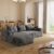 Rwatjairex 93″ Corduroy Sectional Couch, Boneless L Shaped Couch with Deep Seat, Cloud Foam Sofa with Oversized Chaise, Sectional Sofa No Assembly Needed for Living Room