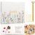 Sabary 10 x 8 Inch Embroidered Guest Book with 4 Pens 50 Stickers 144 Photo Corners, Floral Linen Hardcover Guest Book for Wedding Reception Baby Shower Birthday Party Anniversary Milestone Events