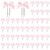 Sabary 50 Pcs Bow Paper Clips, Large Metal Binder Clip, Pink, Silver