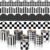 Sabary Black 210 Ft Scalloped Bulletin Board Borders Classroom Border Trim 8 Roll Checkered Striped Gingham Polka Dots Bulletin Board Border Decoration for School Office Home Chalkboard Supplies