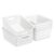 Saedy Pantry Organizer Baskets 6 PCS, Plastic Woven Storage Basket, White