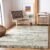SAFAVIEH Hudson Shag Square Rug 5’3″, Plush Modern Ivory & Green SGH206Y