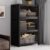 SAILUN 336QT/84Gal Stackable Storage Bins with Lids, Large Foldable Plastic Storage Cabinet with Doors and Wheels, Clear Containers Organizer for Closet Clothes,3 Pack-26 W x 16.5″ D x 43.3″ H Black