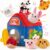 SAIMAND Montessori Farm Toy for Babies, Plush Barn with 7 Soft Animal Toys