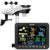 Sainlogic 12-in-1 Home Weather Station Wireless Indoor Outdoor and Rain Gauge Outdoor for Temperature, Humidity, Forecast, Pressure, Moon Phase, Alarm for Bedroom, Black (No WiFi)