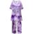 Sanctuarie Designs Pajamas Women’s Short Sleeve Sleepwear with Long Pants Soft Loungewear Purple Tie-Dye Print Pj Set Extra Tall Large
