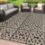 SAND MINE Reversible Mats, Plastic Straw Rug, Modern Area Rug, Large Floor Mat and Rug for Outdoors, RV, Patio, Backyard, Deck, Picnic, Beach, Camping, Trailer, Black & Beige, 5′ x 8′