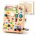 Sanlebi LED Busy Board for Toddlers 1-3,Montessori Toy with Key Switch, Light Up Wood Activity Sensory Board for Fine Motor Skills, Educational Travel Toy Gift for 1 2 3 Year Old Boys Girl