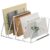 SANRUI Acrylic Desk File Sorter Organizer Holder, 4-Section Clear Vertical Letter File Folder Rack, Notebook Magazine Desktop Binder Mails Storage Bookshelf Upright Divider for Home Office School