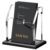 SANRUI Vertical Black Business Card Holder for Desk, Acrylic Business Name Cards Display Stand, Clear 1 Slot Desktop Organizer, 60 Card Capacity