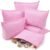 Sanwuta 6 Pcs Seersucker Stripe Makeup Bag,Hot Pink