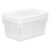 SANZINAZ Set of 4 Clear Plastic Storage Boxes with Snap-On White Lids, 12 Quart Storage Bins for Closet, Bedroom, Office, Craft Room, Pantry and Home Organization