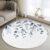 Savannan Indoor Area Rugs, Farm Eucalyptus Leaf Blue Non-Slip Round Accent Area Floor Rug for Living Room Bedroom Kids Room College Dorm, 3ft Fallen Leaves on White