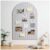 Sawnfay Arched Felt Bulletin Board (Light Camel), 35″x24″ Large Wall Decor, 6 Pcs Self-Adhesive Tiles with Push Pins, Felt Cork Board Alternative for Home Office Classroom Decor