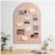 Sawnfay Arched Felt Bulletin Board (Pink), 35″x24″ Large Wall Decor, 6 Pcs Self-Adhesive Tiles with Push Pins, Felt Cork Board Alternative for Home Office Classroom