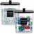 Sawysine 2 Sets Plastic Laundry Detergent Dispenser with Bamboo Lid Fabric Softener Holder 145 oz Square Label Stickers for Laundry Room Countertop Cabinet Home