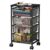 Sbanmao Utility Cart with 4 Drawers, Rolling Storage Cart, Metal Rolling Drawer Cart with Lockable Wheels and Wooden Tabletop, Craft Storage Art Cart for Living Room, Bedroom, Classroom, Office Black