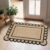 Scalloped Natural Jute Door Mat 2×3 Ft, Boho Area Rug with Black Trim & Non Slip Backing for Entryway