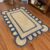 Scalloped Natural Jute Door Mat 2×3 Ft with Scalloped Border, Boho Area Rug with Blue Trim & Non Slip Backing for Entryway