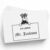 Schnauzer Peeking Ex Libris Book Stamp, Duo Hand Mount, 1-5/8 Square