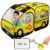 School Bus Pop-Up Kids Tent with Sound Play Button, Ball Pit for Toddler & Up – Easy Setup Tent for Indoor & Outdoor, Daycare Playground Activities & Pretend Play, Great for Kids
