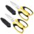 Scissors All Purpose Heavy Duty, 2 Pack Sharp Scissor with Large & Precision Serrations, 8” Multipurpose Cutting Board Scissors with Special Clip, Wire Cutting Notch & Safety Cover, Yellow