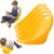 Scoop Rocker Chairs, Flexible Seating for Classroom Elementary, Portable Floor Seating for Classroom, Plastic Reading Chair with Back Support, Yellow Egg Chair Sensory Wobble Chairs, 4 Pcs