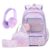 Scothen Backpack for Girls, 4PCS Rainbow Butterfly Girls Backpacks with Lunch Bag and Foldable Kids Headphone for Teen Girl Children Students Kindergarten Elementary Middle School Book Bag Toddler