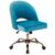Scranton & Co Glam Office Chair, Cruising Blue Polyester Upholstery, Rose Gold Base, Adjustable Height, Plush Seat and Back, Smooth-Rolling Casters, Modern Accent Chair for Home Office Seating