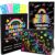 Scratch Art Crafts Kit for Kids – 2 Pack Rainbow Scratch Paper Notebooks with Wooden Styluses and Drawing Stencils, Magic Art Supplies Birthday Christmas Gifts Party Favors for Boys Girls Ages 3-10