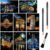Scratch Art Rainbow Holographic Paper – 8 Pcs Ancient City & Starry Castle Scratch Painting Kit Engraving Craft Color Pads for Adults and Teens with 3 Tools, Detachable Bookmark Scratchboard Large A3