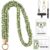 Scrunchie Lanyard for Id Badges, Retractable Teacher Lanyards Black Stretchy Scrunchie Lanyard with Id Holder for Women (Green Plaid)
