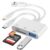 SD Card Reader for iPhone iPad Mac, 3-in-1 USB-C & Lightning & USB-A MicroSD/SD Adapter, Plug & Play Camera Adapter to iPhone, High-Speed Memory Card Reader for Digital Camera Trail Camera,Laptop