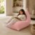 Sea Zaela Bean Bag Chair with Shredded Foam Fill, Cover for Kids Cover for All Ages, Pets Large Versatile Bean Bag Chairs for Daily Leisure Tie Pink,55.12″*31.5″*25.59″