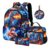 SEAZUIIS Dinosaur Backpack for Boys, Kids Dinosaur Backpack for School with Lunch Box Pencil Case and Coin Purse for Elementary Back to School (Blue&Red)