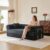 Secsofier Convertible Floor Sofa Bed, 78.8″ Compression Sofa with Pillow Back Support, Modular Sectional Loveseat Sleeper in Corduroy Fabric for Living Room, Black