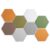 SECUPEN Hexagon Felt Bulletin Board Tiles, 12 Pack Multicolor Felt Wall Tiles in Cream White, Sage Green, Taupe Brown and Terracotta Red, Self-Adhesive Felt Board for Office, Classroom and Home