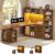 SEDETA 59″ L Shaped Standing Desk with 3 Drawers Storage and Bookshelves