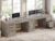 SEDETA Farmhouse 110.3″ Two Person Desk with 7 Drawers, Long Computer Desk with Storage Cabinet, 2 Person Desk with Power Outlets for Home Office, Gray