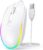 Seenda Wired Mouse, LED RGB Backlit Mouse with 1.5m USB Cable, 1600 DPI Silent Ergonomic Portable Computer Laptop Corded Mice for All USB Enabled Devices – White