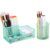 Segarty Mesh Metal Desktop Pencil Organizers 3 Compartment 7.9×3.9×3.7in Pen Holder with Round 3.2×3.8in Cup, 2 Pcs Pen Holders Office School Supplies Convenient & Sturdy for Makeup Brush Sticky Notes