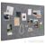 SELEAD Linen Bulletin Board 30” x 20” – Black Aluminum Frame, Grey Fabric